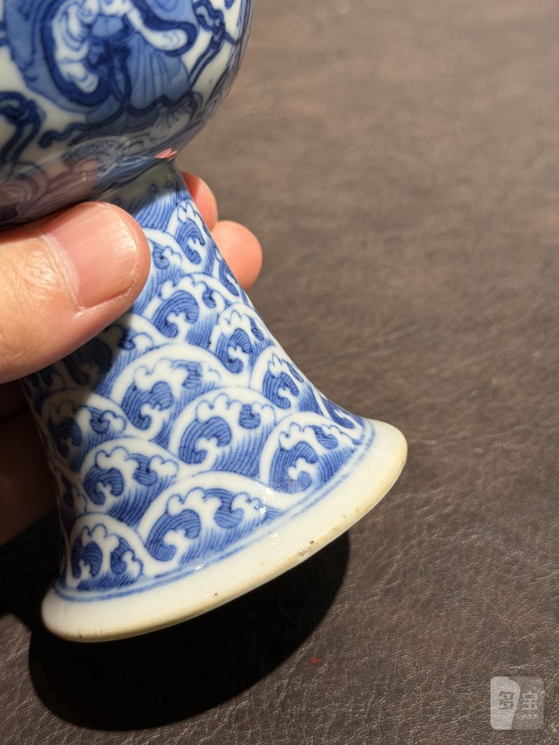 清道光 青花八仙人物高足碗一对 - 图28